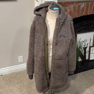 Patagonia Brown Fleece Hooded Jacket